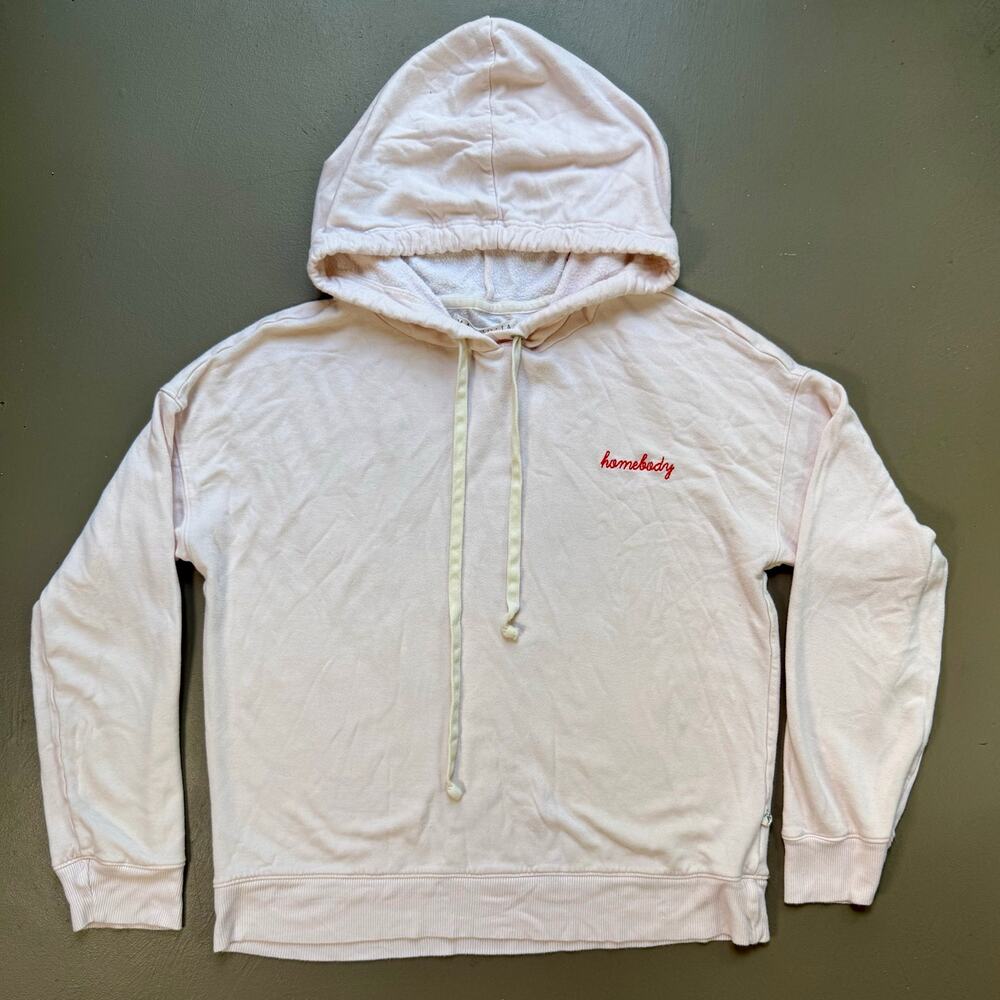 Magnolia Homebody Hoodie Pink Embroidered Pullover Sweatshirt Women Medium